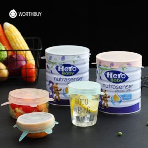 Tampas de silicone universal reutilizável 6 peças